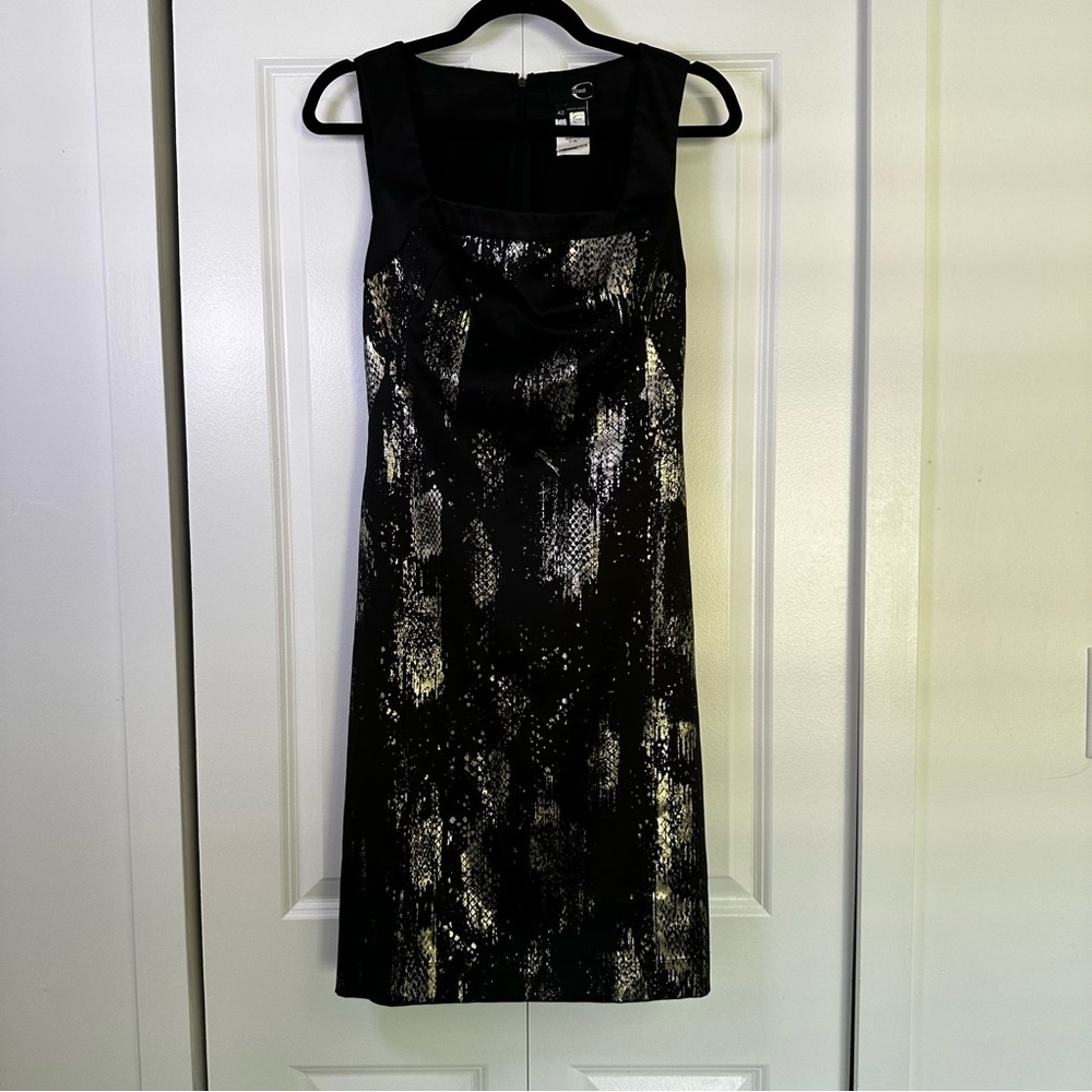 Roberto Cavalli Just Cavalli Black Dress Metallic Accents Size 42 IT